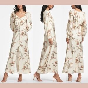 NEW $525 Sachin & Babi [ 0 ] Natural Amy Dress in Eggshell Venetia Petals #Q1172